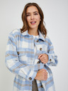 Orsay Bijelo-plava ženska košulja-jakna na kockice i vezanje ORSAY