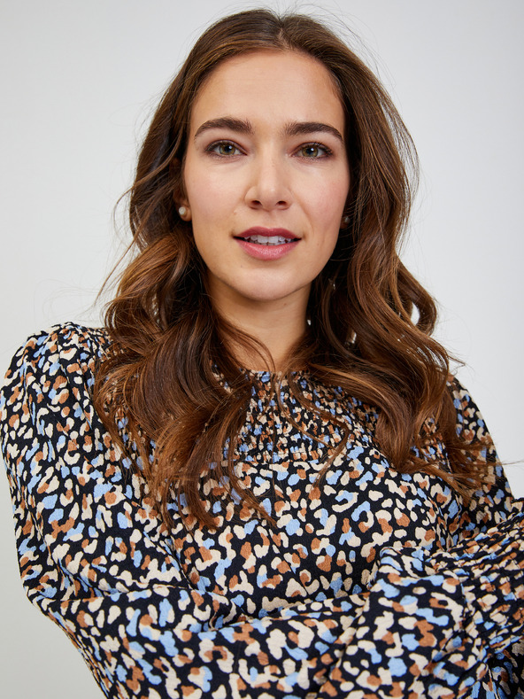 Orsay Smeđe-plava ženska haljina s uzorkom ORSAY