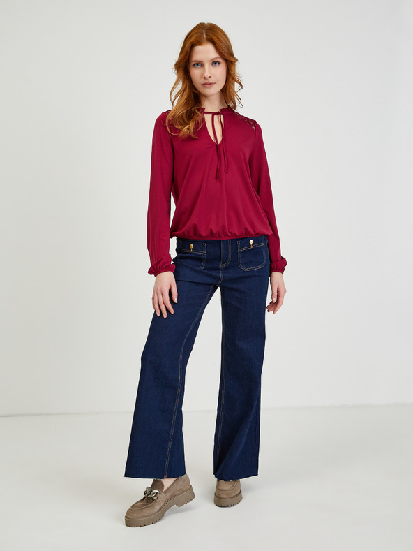 Orsay Ženska bluza s čipkom boje vina ORSAY