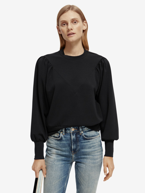 Scotch & Soda Scotch & Soda crna ženska majica s balon rukavima