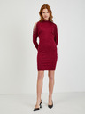 Orsay Ženska pletena haljina boje vina s prorezima ORSAY