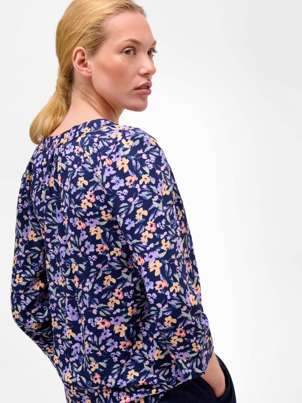 Orsay Ljubičasto-plava bluza cvjetnog uzorka s rukavima tričetvrt dužine OR