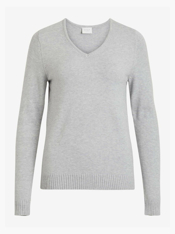 Vila VILA Viril svijetlo sivi osnovni džemper