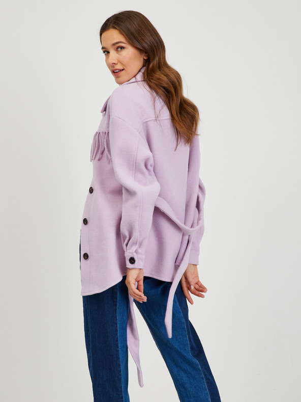 Orsay Svjetloljubičasta košulja-jakna s resama ORSAY