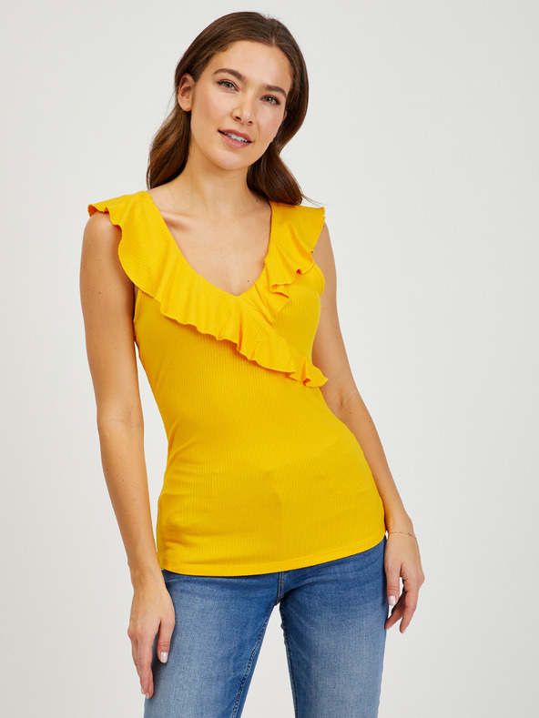 Orsay Žuta ženska majica s volanima ORSAY