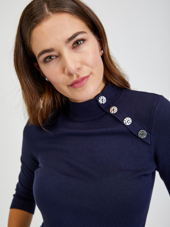 Orsay Tamnoplavi ženski pulover s ukrasnim gumbima ORSAY