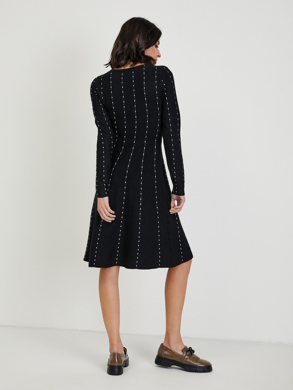 Orsay Crna ženska pletena haljina s uzorkom ORSAY