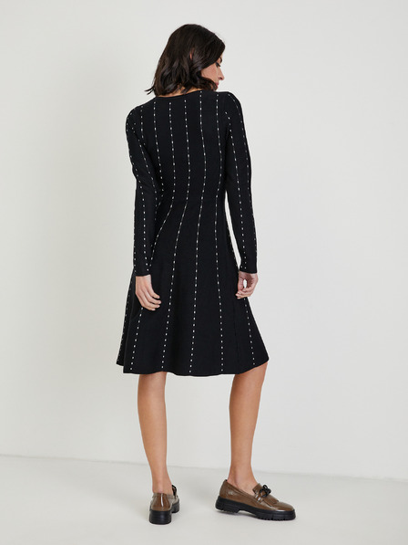 Orsay Crna ženska pletena haljina s uzorkom ORSAY