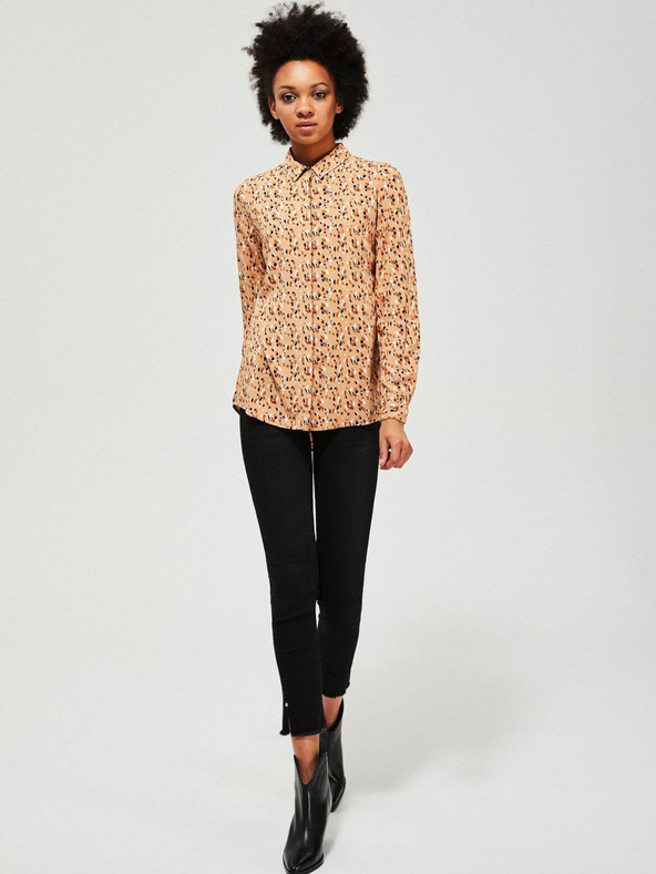 Moodo Smeđa košulja na kopčanje s Moodo uzorkom