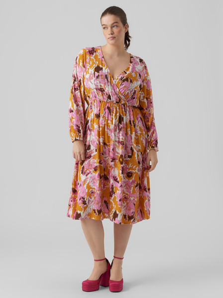 Vero Moda Curve Roza ženska haljina s uzorkom VERO MODA CURVE Lis