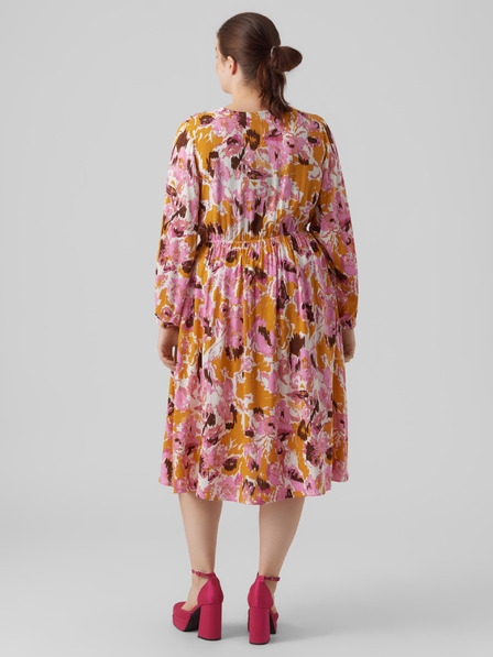 Vero Moda Curve Roza ženska haljina s uzorkom VERO MODA CURVE Lis