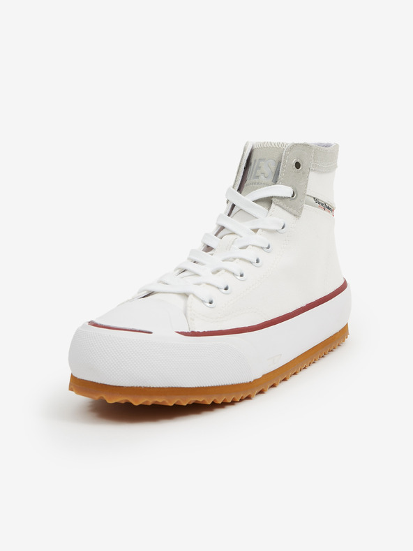 Diesel Bijele muške gležnjače s detaljima od brušene kože Diesel