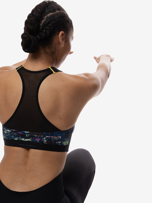 DORINA Crni ženski sportski grudnjak s uzorkom DORINA Sully