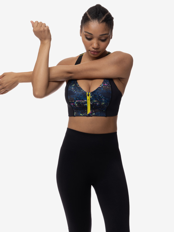 DORINA Crni ženski sportski grudnjak s uzorkom DORINA Sully