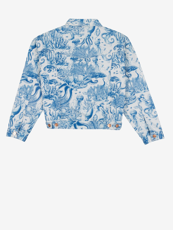 Wrangler Bijelo-plava ženska traper jakna Wrangler s uzorkom