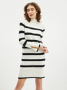 Orsay Crno-krem ženska prugasta pletena haljina ORSAY