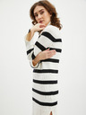 Orsay Crno-krem ženska prugasta pletena haljina ORSAY