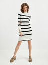 Orsay Crno-krem ženska prugasta pletena haljina ORSAY