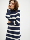 Orsay Bijelo-plava ženska prugasta pletena haljina ORSAY