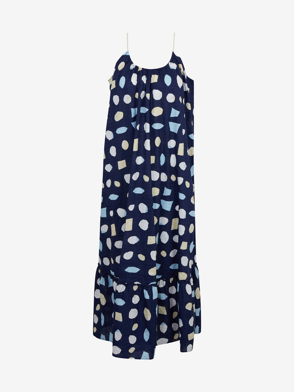 ZOOT.lab Tamnoplava ženska maxi haljina s uzorkom i volanom ZOOT.lab Grete