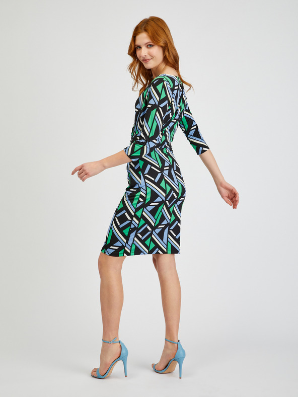Orsay Zeleno-crna ženska uska haljina s uzorkom ORSAY