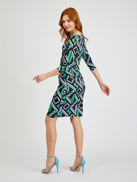 Orsay Zeleno-crna ženska uska haljina s uzorkom ORSAY