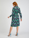 Orsay Zeleno-crna ženska haljina na preklop s uzorkom ORSAY