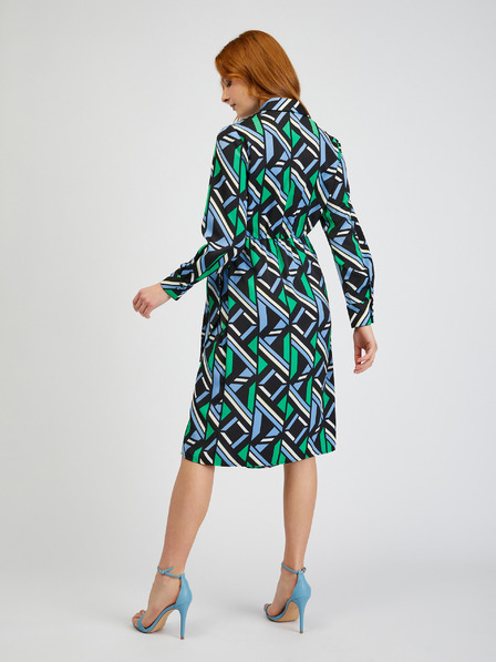 Orsay Zeleno-crna ženska haljina na preklop s uzorkom ORSAY