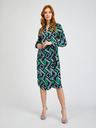 Orsay Zeleno-crna ženska haljina na preklop s uzorkom ORSAY