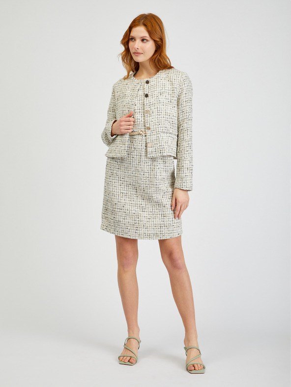 Orsay Krem ženska haljina s uzorkom i remenom ORSAY