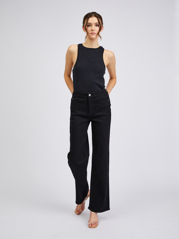 Orsay Crne ženske traperice s blagim trapezom ORSAY