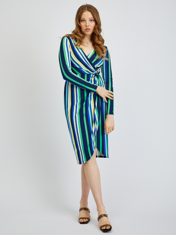 Orsay Zeleno-plava ženska prugasta haljina ORSAY