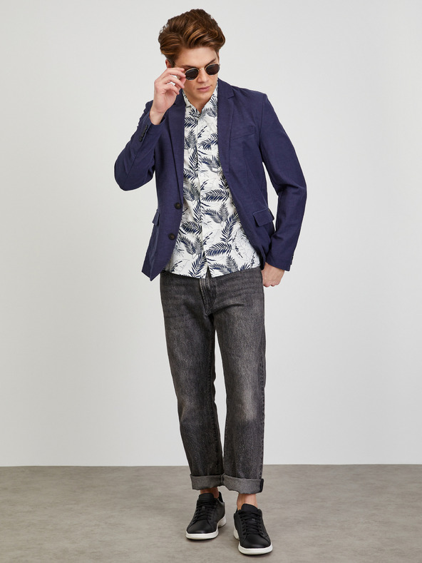 ZOOT.lab ZOOT.lab Darrel Krem muška košulja s uzorkom kratkih rukava