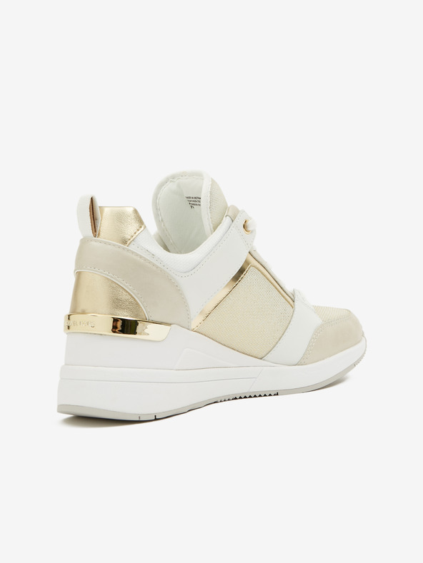 Michael Kors Bijelo-bež Michael Kors Georgie ženske kožne tenisice do gležnja