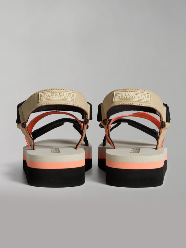Napapijri Crno-narančaste ženske sandale NAPAPIJRI