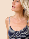 Orsay Tamnoplava prugasta majica bez rukava s volanom ORSAY