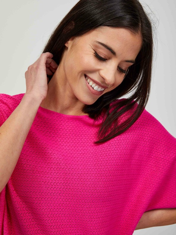 Orsay Tamnoružičasti ženski lagani pulover kratkih rukava s uzorkom OR