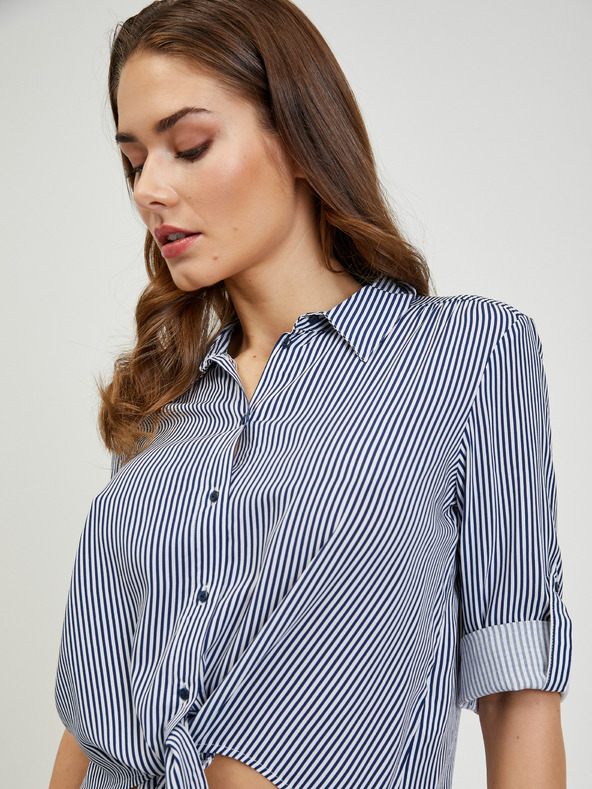 Orsay Bijelo-plava ženska prugasta košulja s vezanjem u čvor ORSAY