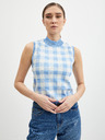 Orsay Bijelo-plava ženska majica bez rukava na kockice ORSAY