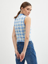 Orsay Bijelo-plava ženska majica bez rukava na kockice ORSAY