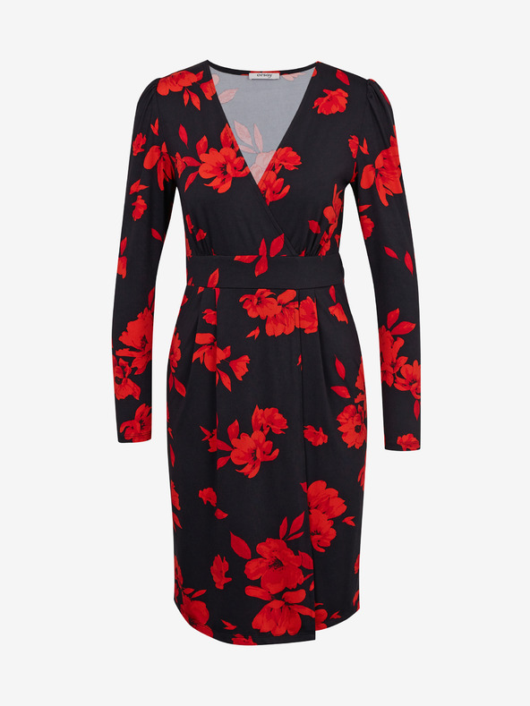 Orsay Crveno-crna ženska haljina cvjetnog uzorka ORSAY