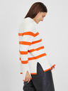 Orsay Narančasto-bijeli ženski prugasti pulover ORSAY