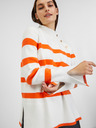 Orsay Narančasto-bijeli ženski prugasti pulover ORSAY