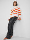 Orsay Narančasto-bijeli ženski prugasti pulover ORSAY