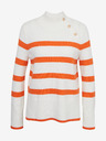 Orsay Narančasto-bijeli ženski prugasti pulover ORSAY