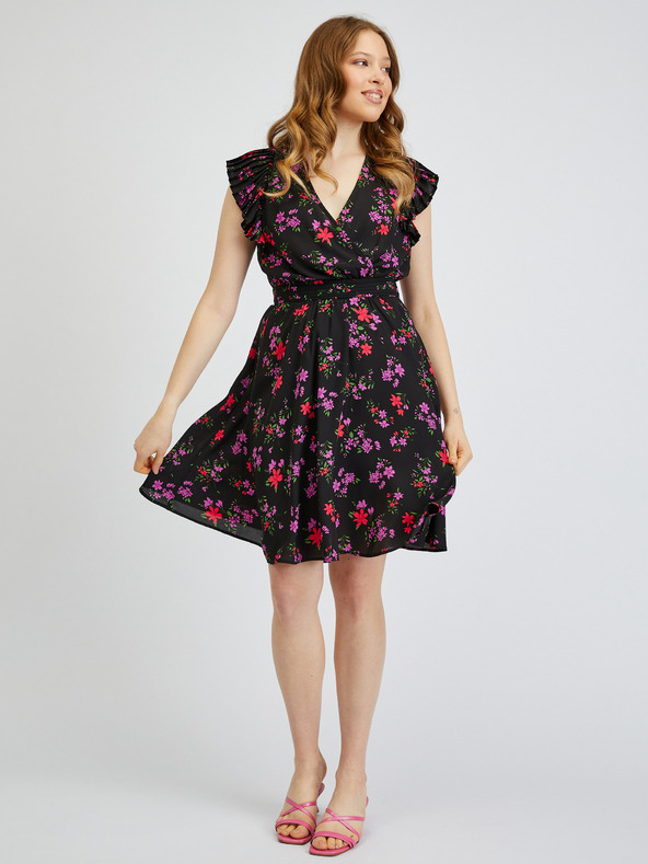 Orsay Crna ženska haljina cvjetnog uzorka ORSAY