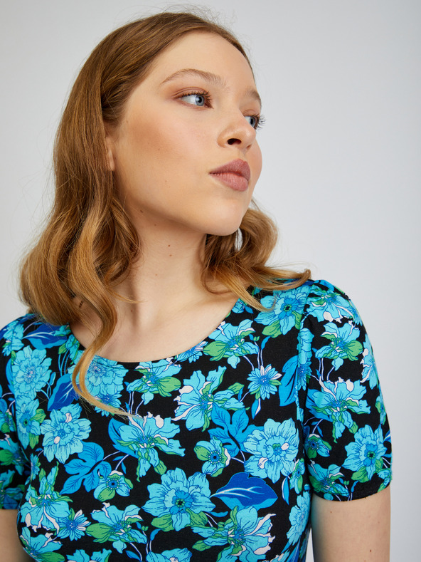 Orsay Plavo-crna ženska majica cvjetnog uzorka ORSAY