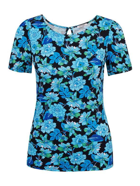 Orsay Plavo-crna ženska majica cvjetnog uzorka ORSAY