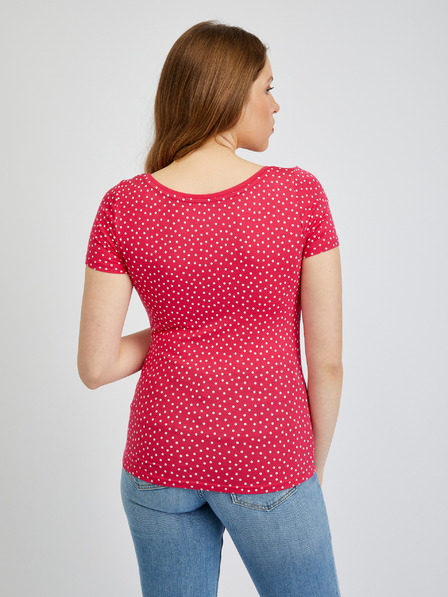 Orsay Tamnoružičasta ženska majica na točkice ORSAY