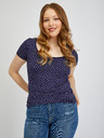 Orsay Tamnoplava ženska majica na točkice ORSAY